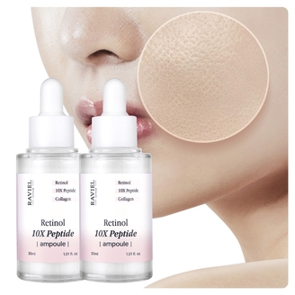라비엘 스킨부스터 깐달걀 모공탄력 앰플 레티놀 10X 펩타이드 앰플 30ml 2개 / 모공,각질 피지관리 콜라겐 앰플