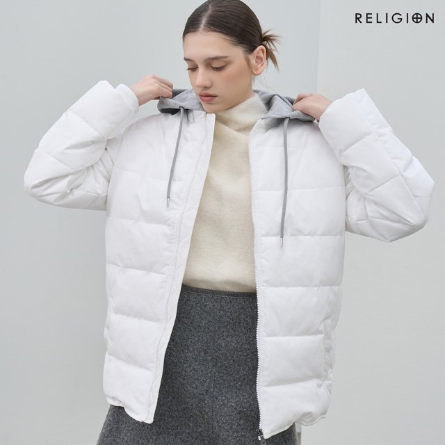 릴리전 25FW 디테처블 후드 패딩 점퍼 1종, 여성