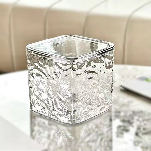 투명 물결 보관통 대형 악세서리 수납 박스 소품 정리함 (WFK8N1X)