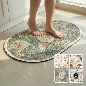 [1+1] 빈티지 플라워 발매트 유럽풍 논슬립 규조토 매트 컬러4종