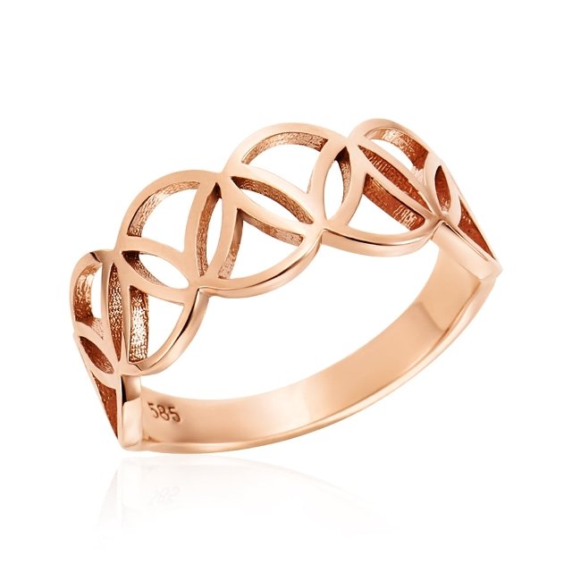 [비앤비골드] 18K 지그재그 펀칭 서클 패턴 반지 SRS42140