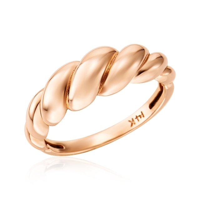 [비앤비골드] 18K 플럼 커브 꼬임 트위스트 반지 SRS42135