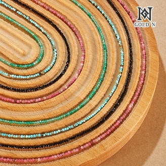 골드앤 14K 네츄럴 천연석 비즈 목걸이 40cm/42cm/45cm