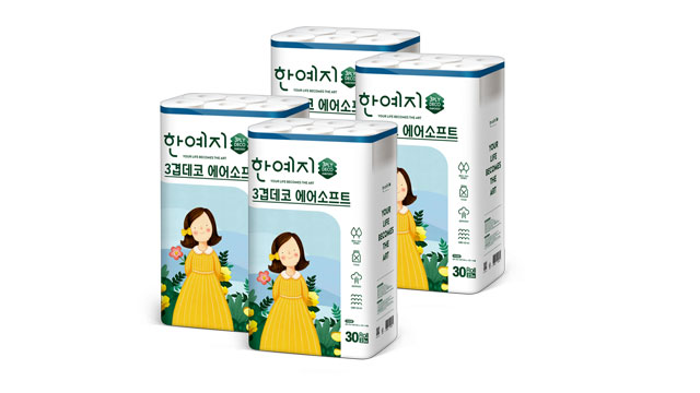 [쇼핑엔티 단독] 한예지 에어 소프트 3겹 천연펄프 30롤 4팩