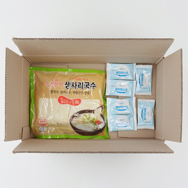 [전라도 청년] 개운한 멸치육수 생면 잔치국수 6인분 1세트 (생면+멸치맛스프)
