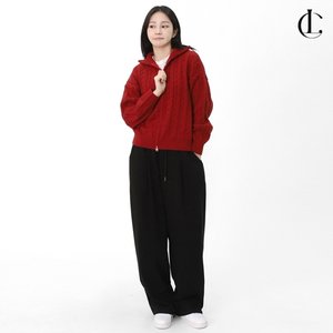 엘케이트 여자 클래식 꽈배기 투웨이 집업 가디건 니트 LCR122