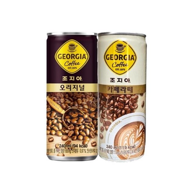 조지아 오리지널 240ml 30캔 + 조지아 카페라떼 240ml 30캔 캔커피 /s