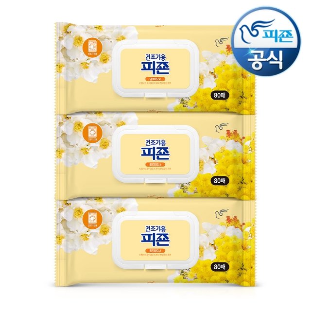 피죤 오리지널 건조기용 드라이시트 80매x3개