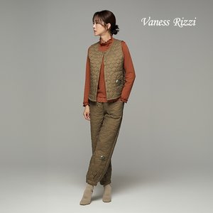 24FW 바네사리찌 퀼팅 자수 상하의세트 (베스트+팬츠)