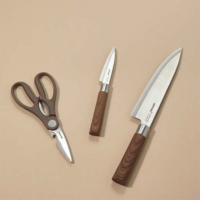 [HAPPYCALL] 해피콜 우디크 칼+가위 3종 세트