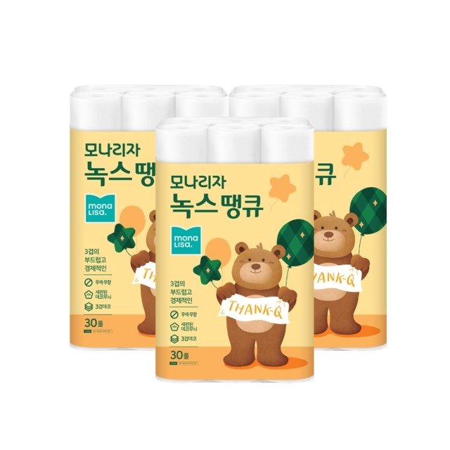 모나리자 땡큐 화장지 30m 30롤 3개