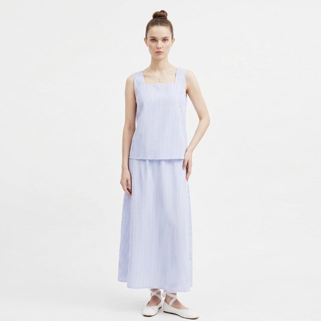 [샵앤] 여성 잔고방 바캉스 민소매 나시 롱스커트 세트 NTT-WSET-21152