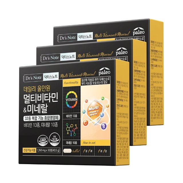 팔레오 닥터스노트 데일리 올인원 멀티비타민 미네랄 30정 3박스 3개월분