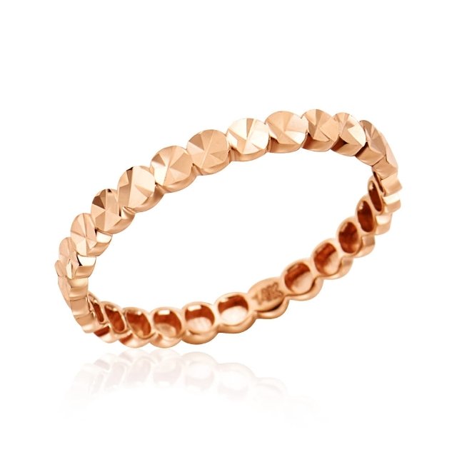 [비앤비골드] 18K 루나 컷팅 버블볼 올밴드 반지 LOR42112