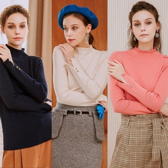 [홈쇼핑의류] 여성 버튼장식 데일리 니트 E2131KN01 (3컬러)