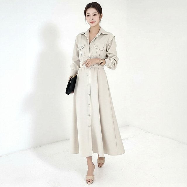 [플로레센스] 시티 숄더 셔츠원피스(색상선택)