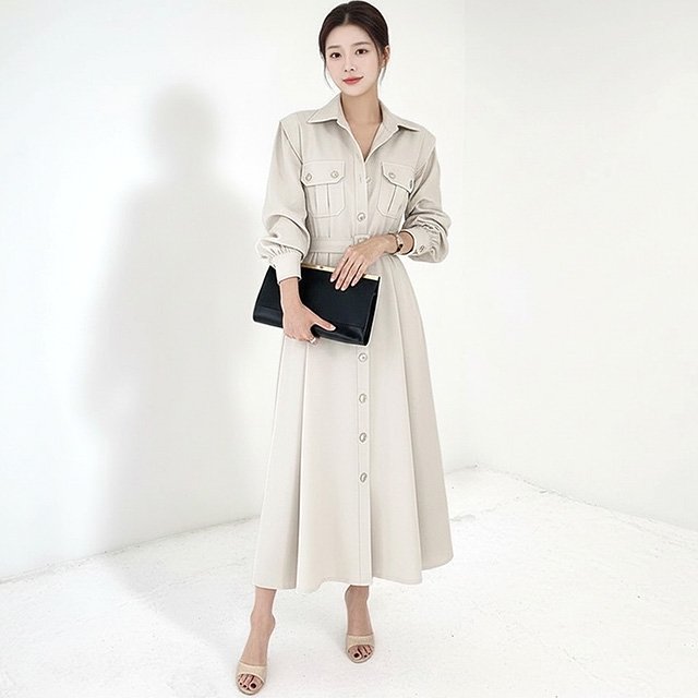 [플로레센스] 시티 숄더 셔츠원피스(색상선택)