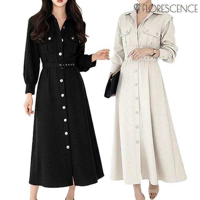 [플로레센스] 시티 숄더 셔츠원피스(색상선택)