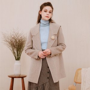 크레송 캐시미어 오트밀 블렌딩 핸드메이트 코트 R2131JK03_40