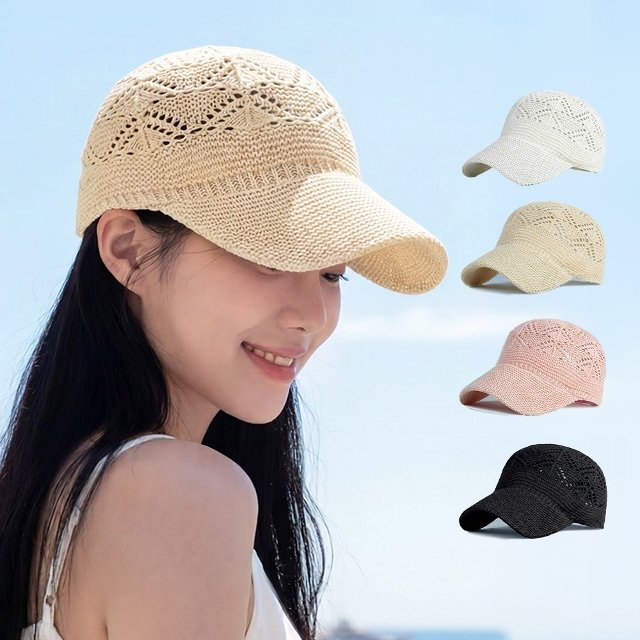 [1+1] 펀칭니트 여름 캡모자 시원한 짜임 햇빛차단 모자 컬러4종