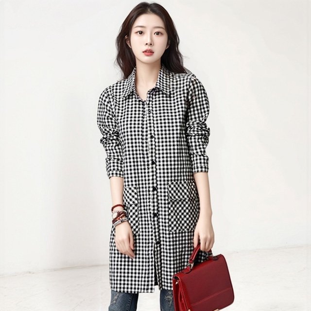 [헬리꽁땡]듀오체크포켓미디셔츠2종 