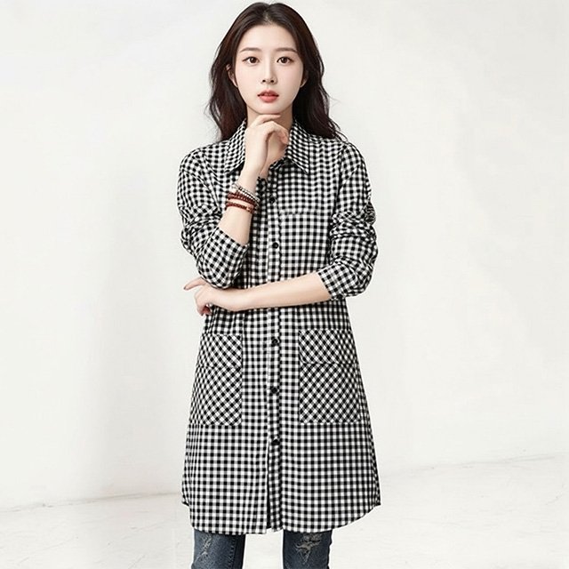 [헬리꽁땡]듀오체크포켓미디셔츠2종 