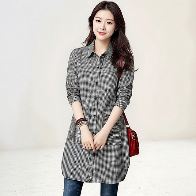 [헬리꽁땡]듀오체크포켓미디셔츠2종 