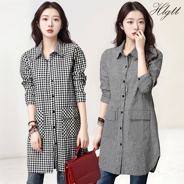 [헬리꽁땡]듀오체크포켓미디셔츠2종