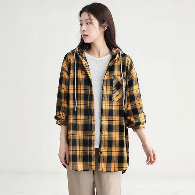 [헬리꽁땡] 리오 체크 후드셔츠 2종