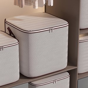 [2개+2개] 뉴시즌 100리터 대용량 리빙박스 헤링본 이불/옷정리함