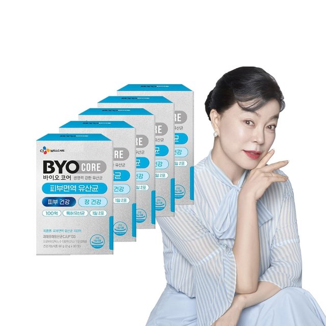 바이오코어 피부면역 유산균 100억(2g x30포) x5박스
