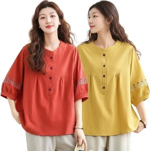 쉐바 노엘 순면자수 블라우스 2종