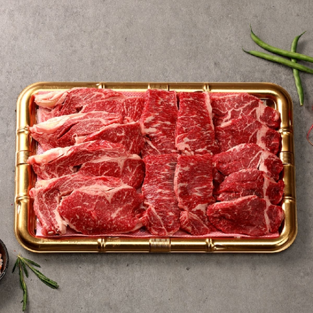 늘조은하누 1+등급 냉장 채반구이세트 1kg(꽃등심500g+채끝300g+안심200g)