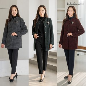 (강력추천) 마담4060 투톤 울 하프 코트 1종