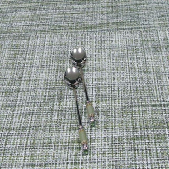 백산 에메랄드 티스푼 그린 2개 티 숟가락 (WF76238)