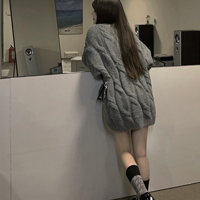 [루미루나]빅꽈배기짜임롱니트