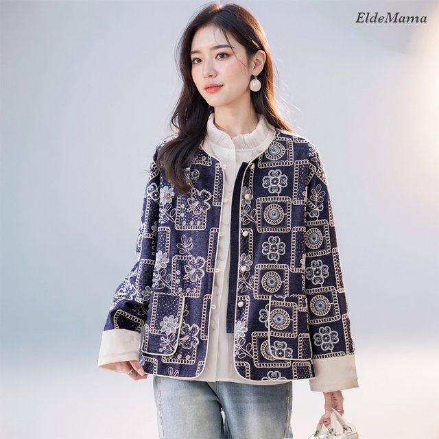 [엘드마마] 보헤미안 자수장식 재킷