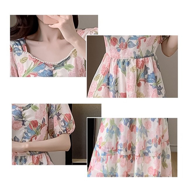 [비니브] 크라플 진주장식 원피스