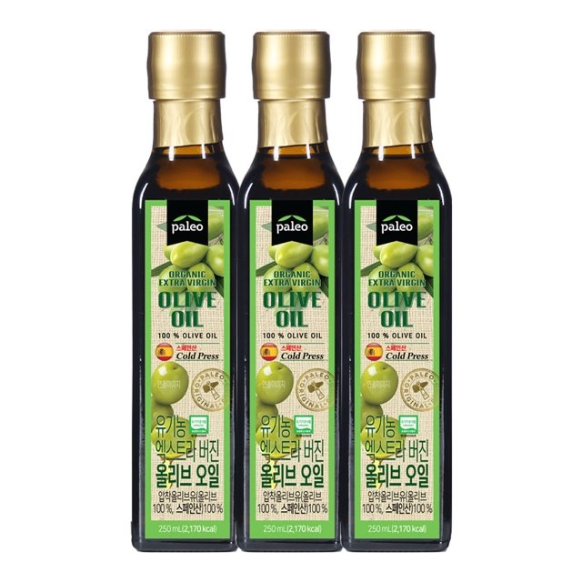 팔레오 유기농 엑스트라버진 올리브오일 250mL 3병 + 쇼핑백 증정