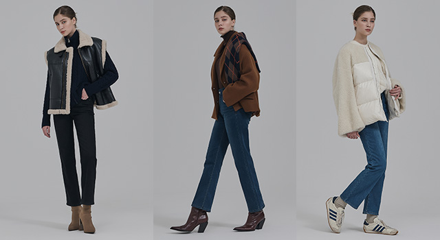 25FW 뱅뱅 여성 겨울 기모 본딩 데님 3종