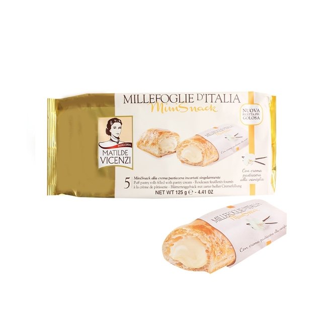 황금연휴 (10/1수~10/9목) 특가 이탈리아 수입과자 비첸지 밀레포글리에 125g 패스트리 크림 5개