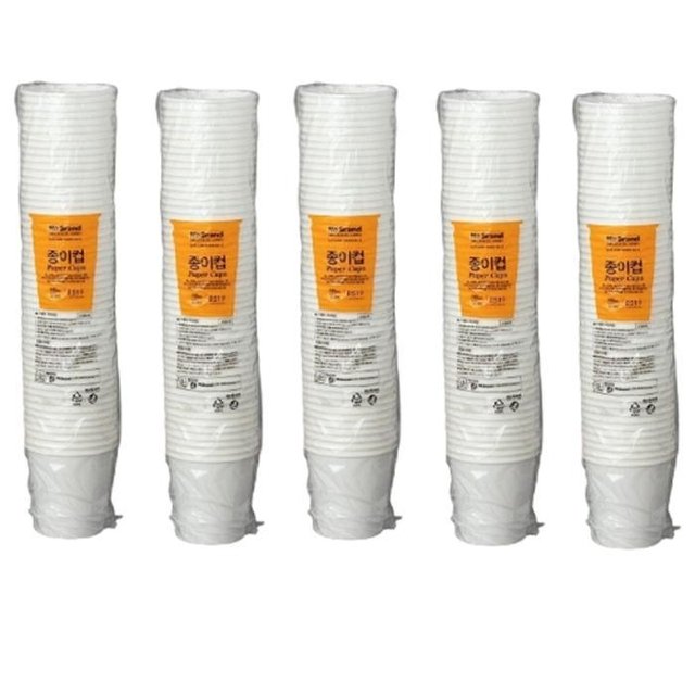 노브랜드 종이컵180ml 50개x5 총250개 탕비실 회사 학교 휴게공간 Nobrand