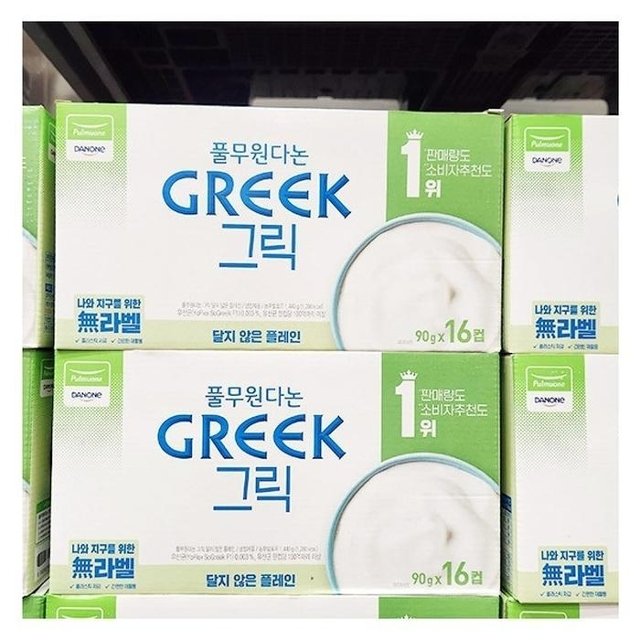 풀무원다논 그릭 달지않은 플레인 90g X 16개입 m54989