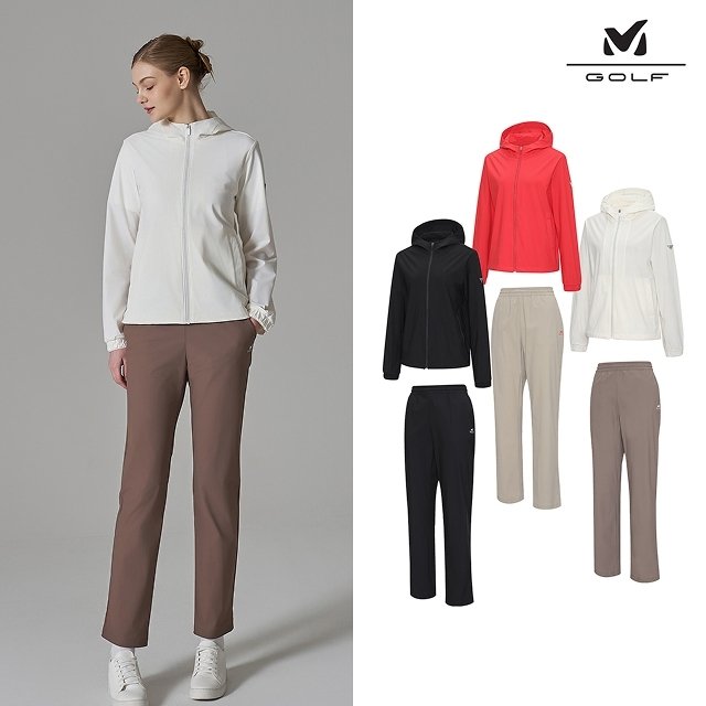[프리미엄] 밀레골프 26SS 트리코트 스트레치 셋업 2종(자켓+팬츠), 여성