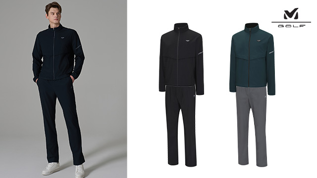 [프리미엄] 밀레골프 26SS 트리코트 스트레치 셋업 2종(자켓+팬츠), 남성