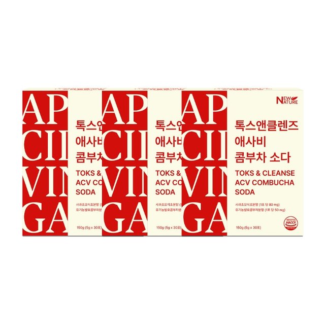 [뉴네이처]톡스앤클렌즈 애사비 콤부차 소다(5g x 30포)3박스