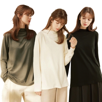 루시앙 울 블렌디드 기모 티블라우스 4종세트