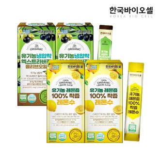 한국바이오셀 유기농 올레샷 100 올리브오일 2개(10g x 28포) + 레몬즙 스틱 2개(20g x 28포)