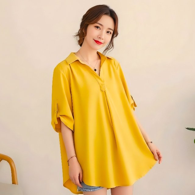 [엘드마마] 심플리 롤업 블라우스 2종