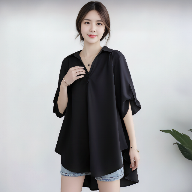 [엘드마마] 심플리 롤업 블라우스 2종